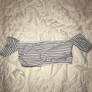 Navy/White stripped strapless top